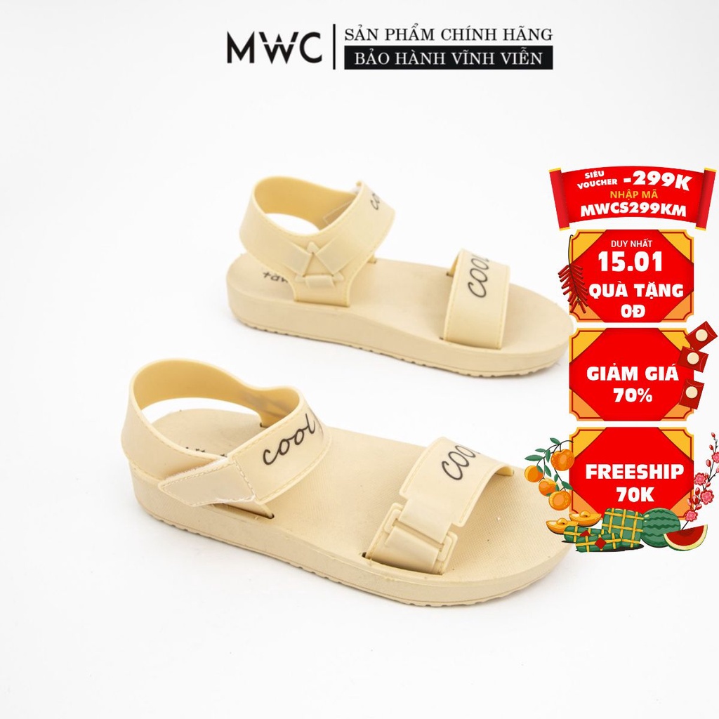 GIÀY SANDAL NỮ MWC - SANDAL QUAI NGANG THỜI TRANG - SANDAL PHỐI CHỮ CAO SU DẺO - NUSD- 2833