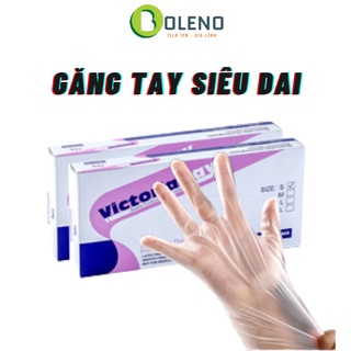 Găng tay nấu ăn - găng tay làm bếp siêu dai Victoria Bay chất liệu TPE không mùi chống nhăn hộp 100 chiếc