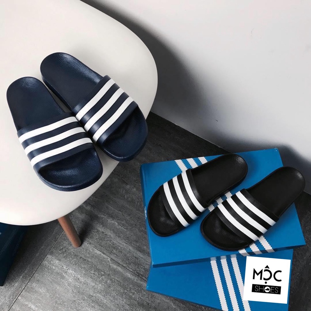 *DÉP ADIDAS AQUA SLIDE ĐEN SỌC TRẮNG BEST SELLER HOT HIT