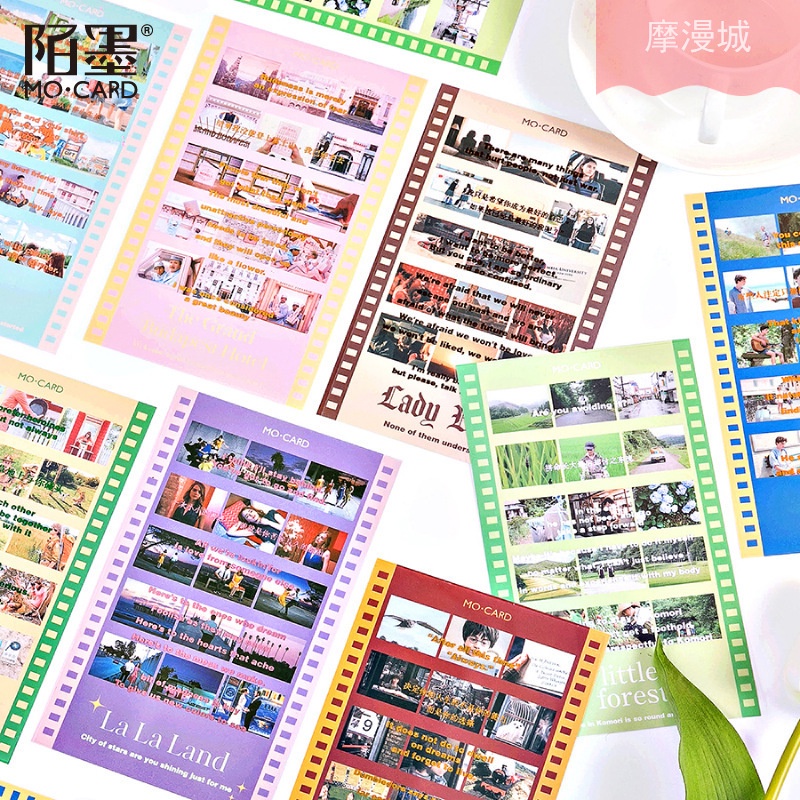 Set 2 tấm sticker phim MOCARD aesthetic trang trí sổ
