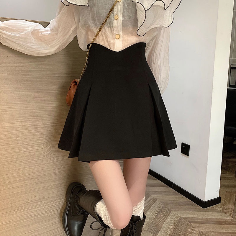 Chân Váy Đen Dáng Chữ A Lưng Cao Xếp Ly Thời Trang Mùa Hè 2022 Cho Nữ Có Size Lớn