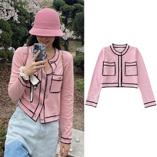 Áo khoác cardigan dệt kim cổ tròn tay dài dáng ôm thời trang Hàn Quốc dành cho nữ