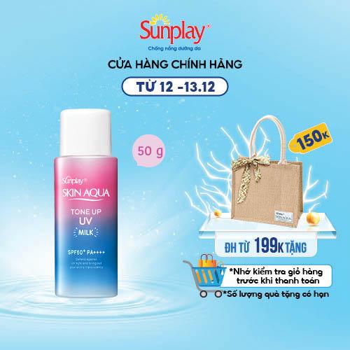 Sữa chống nắng hiệu chỉnh sắc da Sunplay Skin Aqua Tone Up UV Milk - Lavender SPF50+ PA++++ 50g