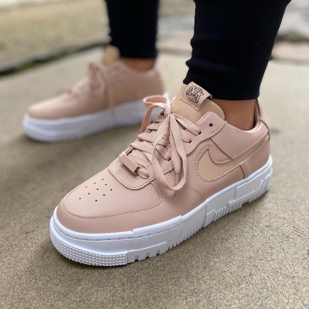 (AUTHENTIC 100%) Giày Sneaker Thể Thao NIKE Wmns Air Force 1 'Pixel Particle Beige' CK6649-200 Chính Hãng 100%