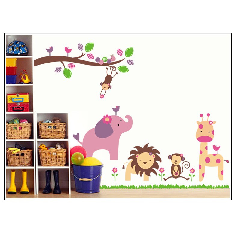 Decal dán tường Vườn thú nhỏ 3 - MSP DB039