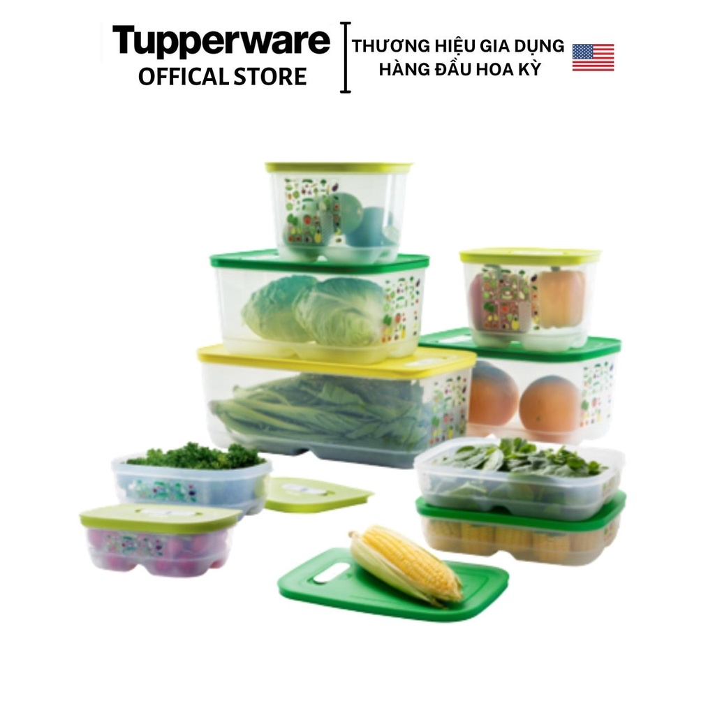 Hộp trữ mát có nút hô hấp Tupperware Ventsmart lẻ size dung tích 800ml/1.8L/4.4L/6.1L - Bảo hành trọn đời