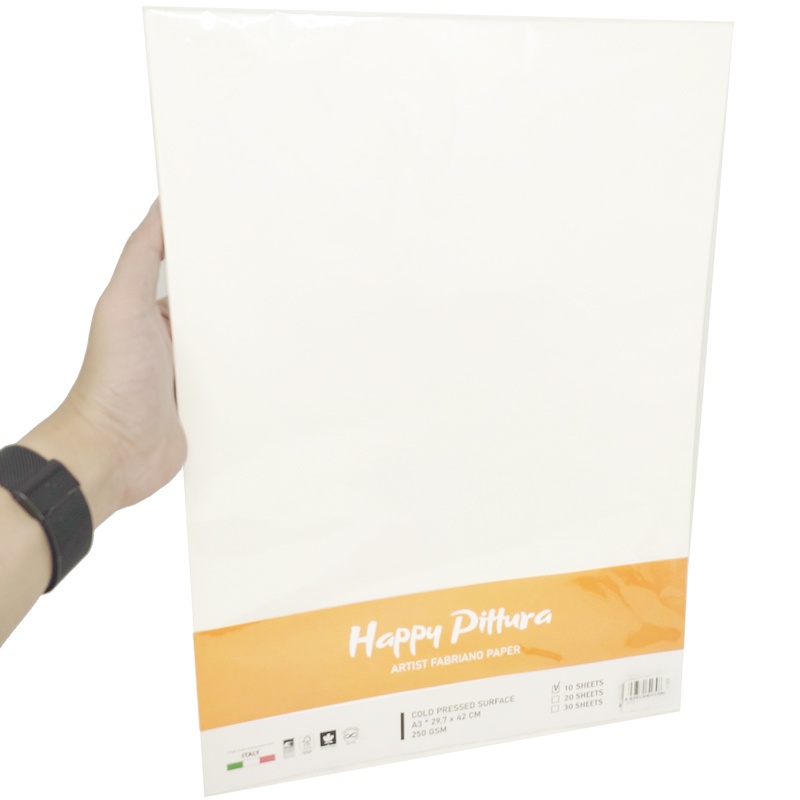 Bộ 10 Tờ Giấy Vẽ A3 250gsm - Happy Pittura HA250A3