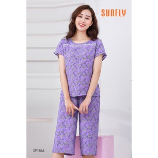 SP1864 ĐỒ BỘ MẶC NHÀ LANH ÁO CỘC QUẦN ỐNG SỚ