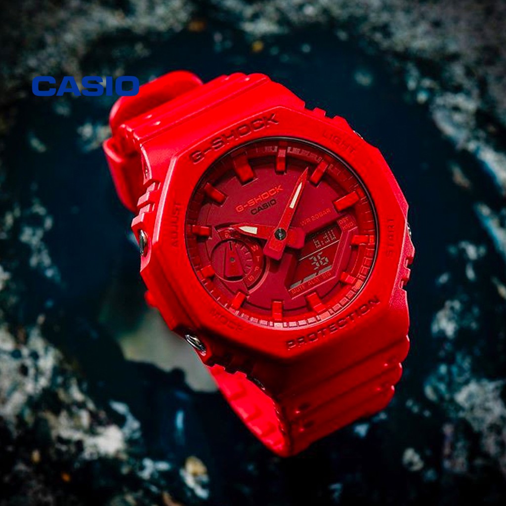 Đồng hồ nam nữ G-Shock Casio GA-2100-4ADR chính hãng - Bảo hành 5 năm, Thay pin miễn phí trọn đời máy