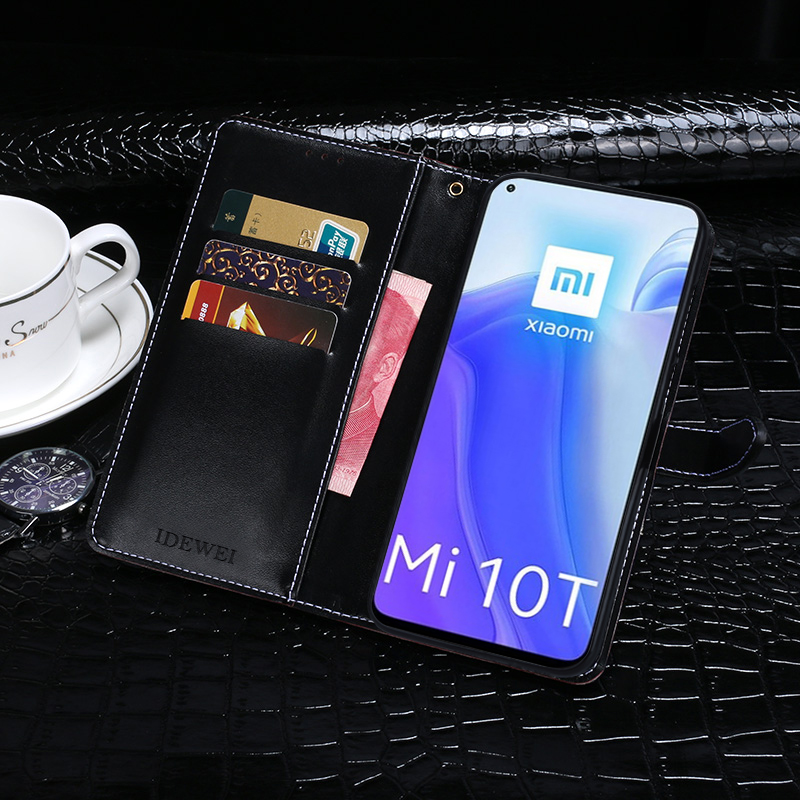 Bao Da Điện Thoại Vân Da Cá Sấu Nắp Lật Cho Xiaomi Mi 10t 10t Pro 5g Ốp