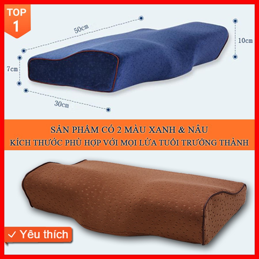 [FREE SHIP] Gối Ngủ Nhật Bản Cao Su Non Giúp Ngủ Nhanh, Hỗ Trợ Đốt Sống Cổ, Hết Ngáy Ngủ