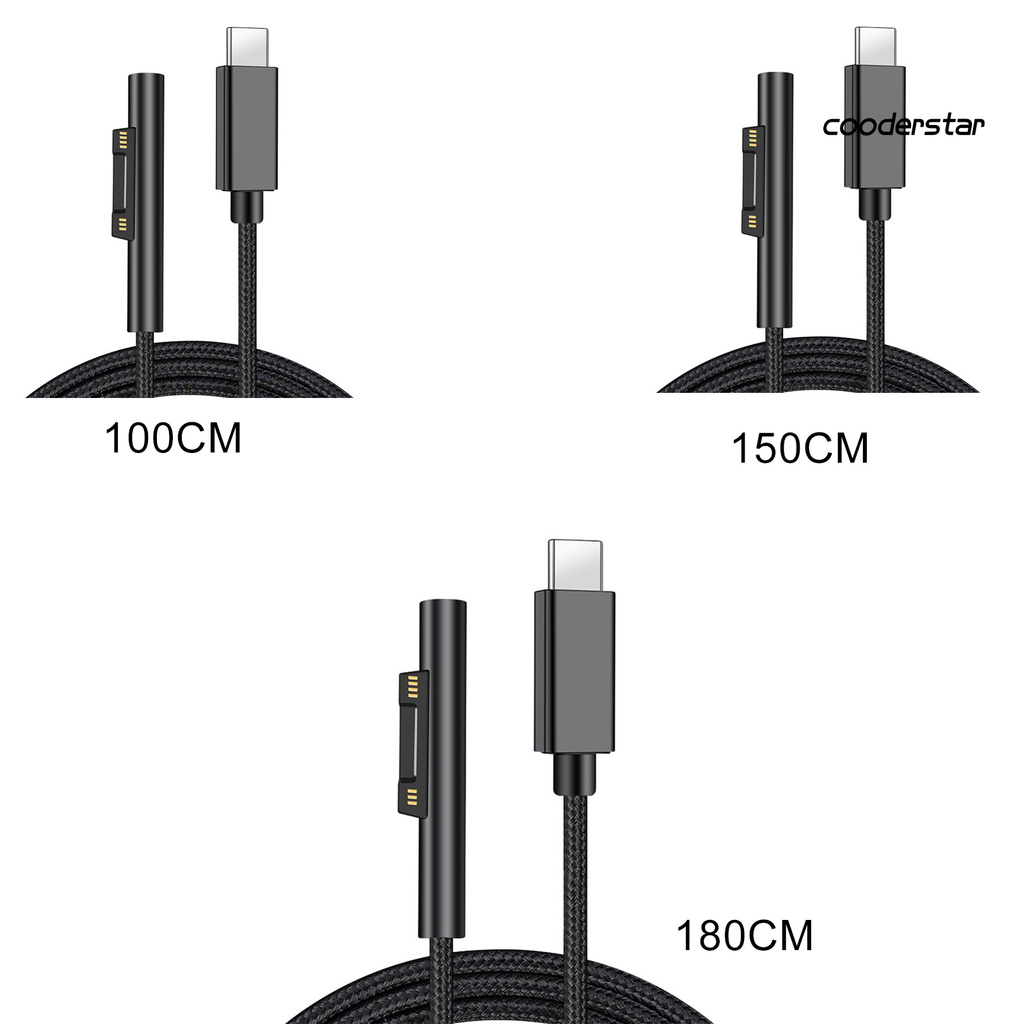 Dây Cáp Sạc 3a Type-C 1 / 1.5 / 1.8m Cho Máy Tính Bảng Surface Pro 3 / 4 / 5 / 6