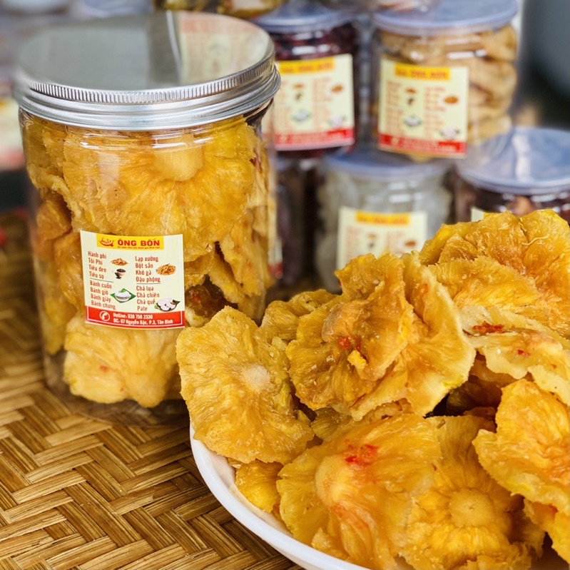 Khóm Sấy Dẻo Loại Đặc Biệt - Vị Muối Ớt - Dẻo, Ngọt Tự Nhiên