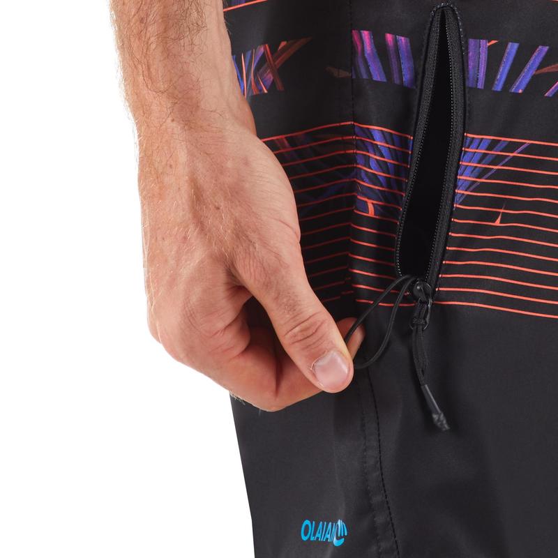 Quần short lướt ván tiêu chuẩn Decathlon OLAIAN 500 - Đỏ Floramix