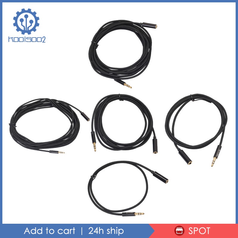 Dây Cáp Nối Dài Tai Nghe 3.5mm Male Sang Female Aux Màu Đen 0.5M Koolsoo2