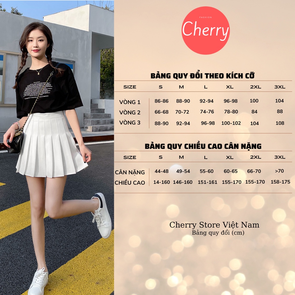 Chân váy xếp ly chữ a CHERRY chân váy ngắn xếp li chữ a kiểu xòe, váy xếp ni phong cách tennis lưng cao V060 | WebRaoVat - webraovat.net.vn