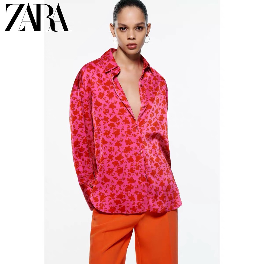 Zara Áo Sơ Mi Tay Dài In Họa Tiết Thời Trang Mùa Hè Cho Nữ