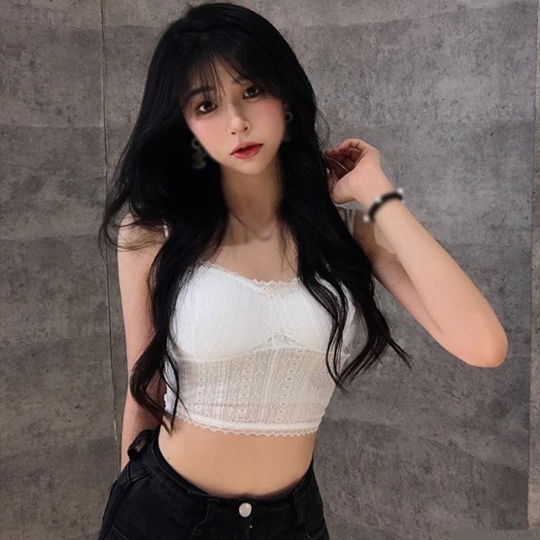 Áo Croptop Áo Tank Top Nữ Hai Dây Phối Ren Thoáng Khí Thời Trang Quyến Rũ Cho Nữ nội y xanh hàng đẹp thấm hút mồ hôi