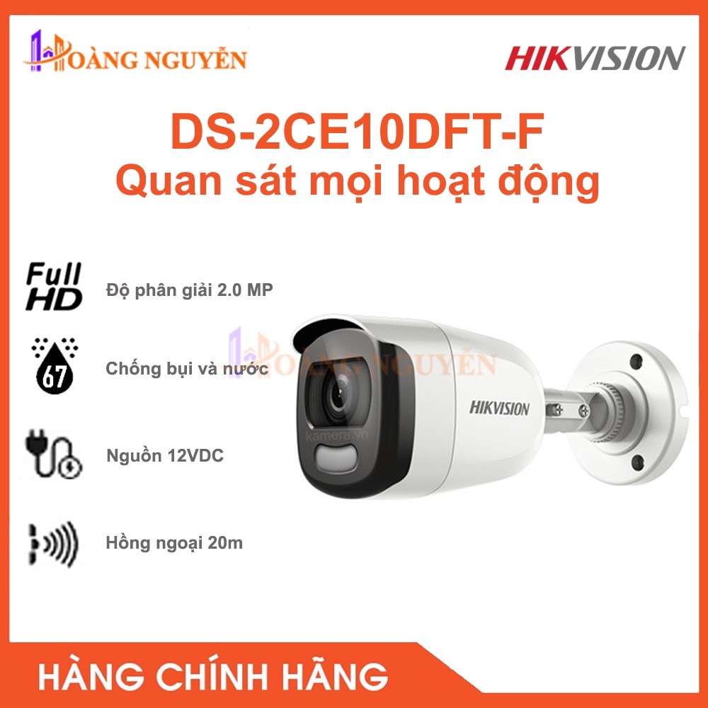 [NHÀ PHÂN PHỐI] Camera HikVision DS-2CE10DFT-F 2 Megapixel - Menu OSD, Hồng Ngoại Thông Minh
