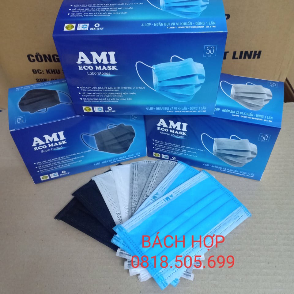 Combo 3 hộp Khẩu trang y tế 4 lớp AMI (50 cái/hộp)