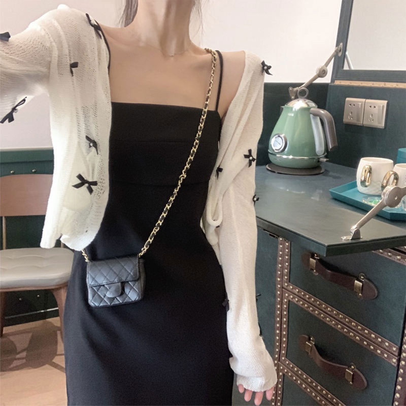 Áo Khoác Cardigan Dệt Kim Mỏng Tay Dài Màu Sắc Ngọt Ngào Thời Trang Mùa Hè Cho Nữ