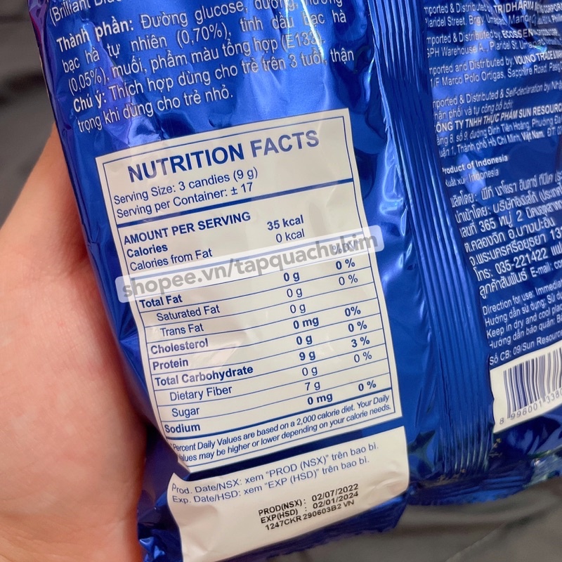 Kẹo bạc hà FRES MINT hương BARLEY gói 150G  Indonesia