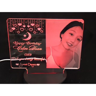 Đèn Ngủ Led 3d Cực Đẹp [ THEO YÊU CẦU ] Đèn Led khắc hình ảnh theo yêu cầu 16 màu nhiều mẫu tự chọn