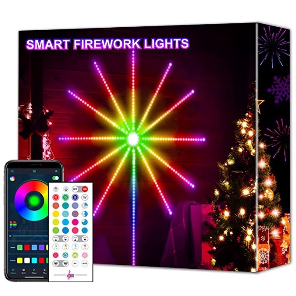 Smart Firework Lights Indoor, Maylit App and Remote Control RGB Color