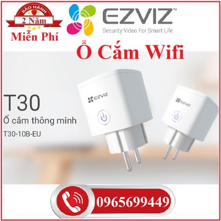 Ổ Cắm Wifi Thông Minh Điều Khiển Bật Tắt Mọi Nơi Qua App Ezviz T30-10B-EU Smart Plug, Ezviz T30-10A-EU - Hàng Chính Hãng
