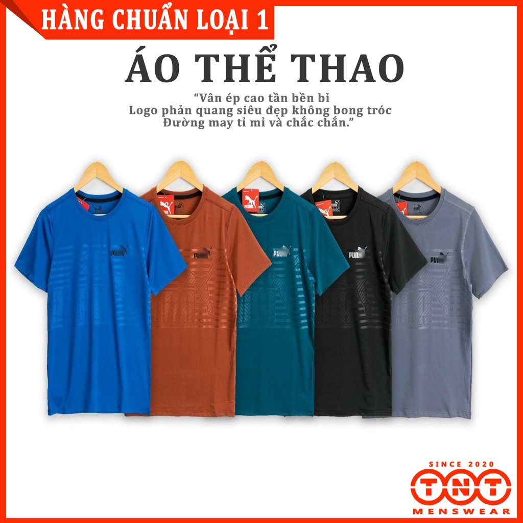 [MẪU MỚI] Áo thun thể thao nam dập vân, logo in phản quang, chất vải thun lạnh co giãn 4 chiều, hàng may kỹ, bao bền.