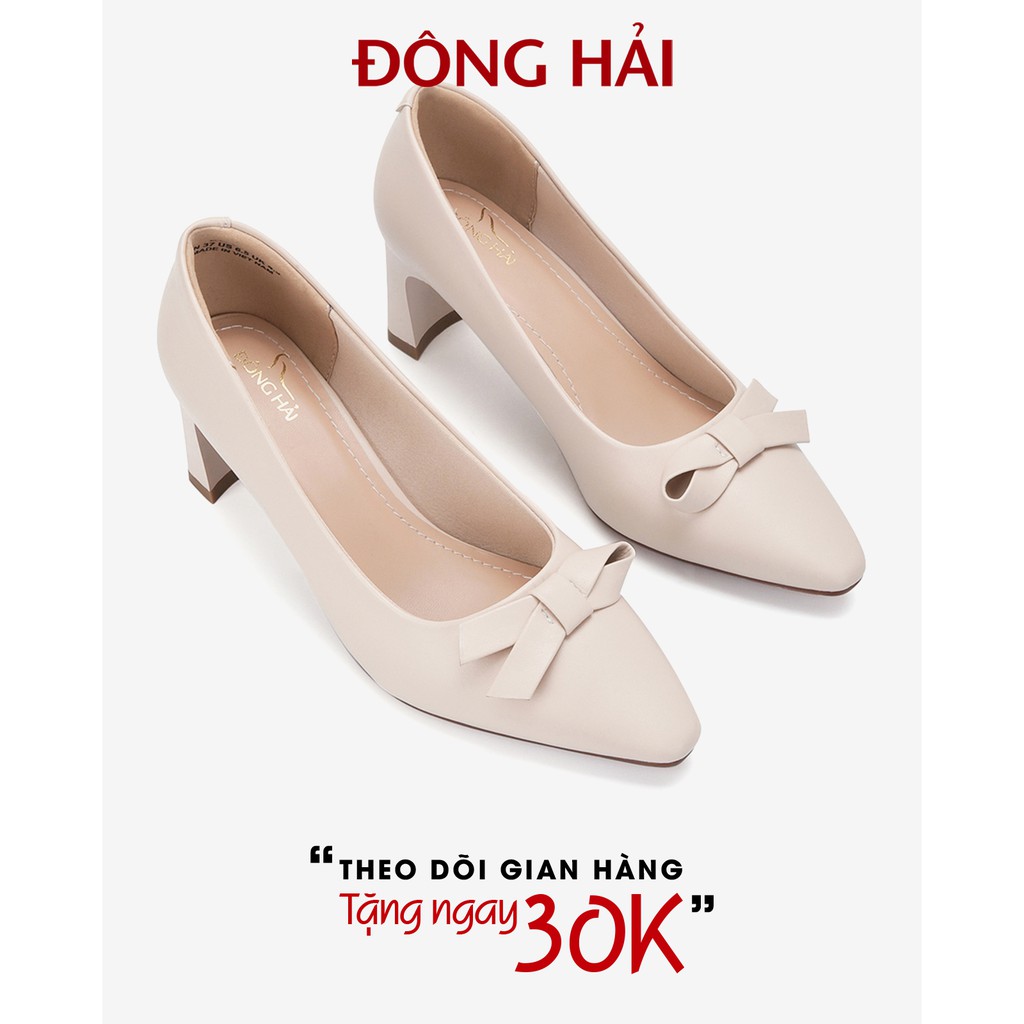 "TẶNG NGAY 30K khi theo dõi gian hàng "Giày cao gót nữ Đông Hải đính nơ đế cách điệu (6cm) - G81H4