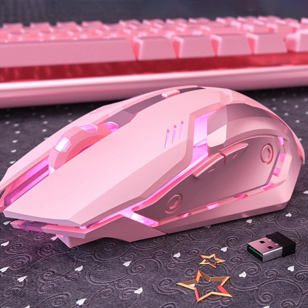 Chuột Không Dây Bluetooth 3 Chế Độ Sạc Usb Dễ Thương Cho Nữ