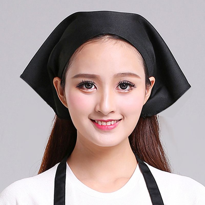 [CH *] Khăn Trùm Đầu Hình Tam Giác Màu Trơn Phong Cách Nhật Bản Cho Đầu Bếp / Làm Việc / Làm Bánh / Quán Cà Phê /