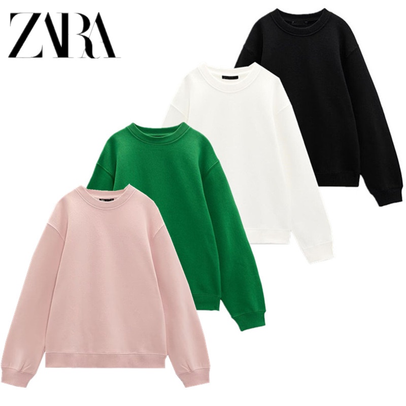 Zara Áo Thun Sweater Cổ Tròn Tay Dài Thời Trang Mùa Hè Năng Động 5388452