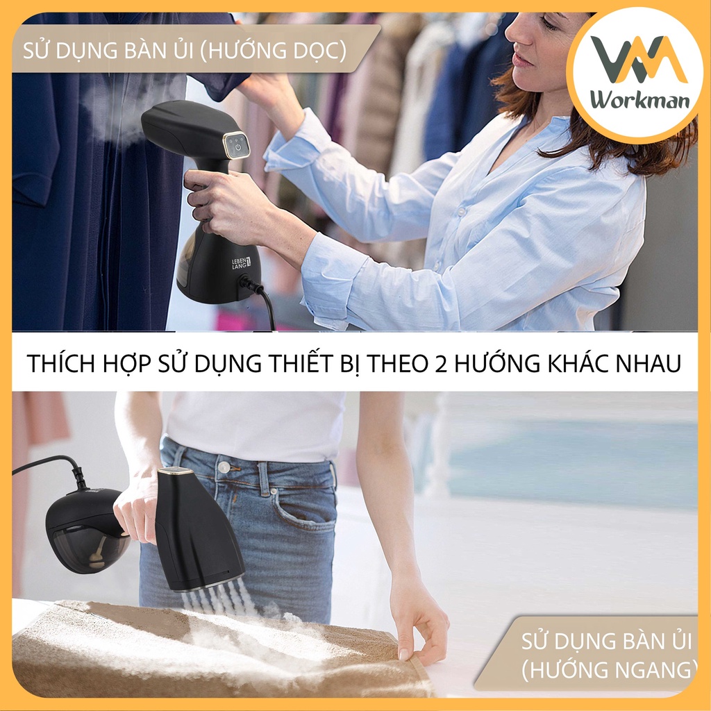 Bàn Ủi Hơi Nước Cầm Tay Lebenlang - Thương Hiệu Đức - Công Suất 1500W - Bảo Thành 24 Tháng