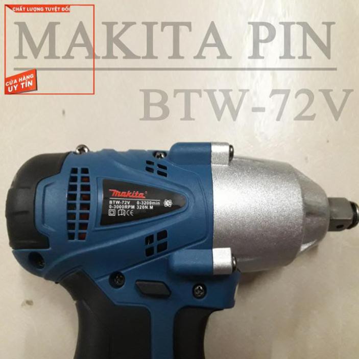 SIẾT BU LÔNG KHÔNG CHỔI THAN MAKlTA BTW72V + 2 pin