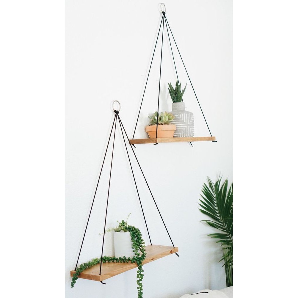 Kệ treo trang trí dây đen hiện đại 39x12