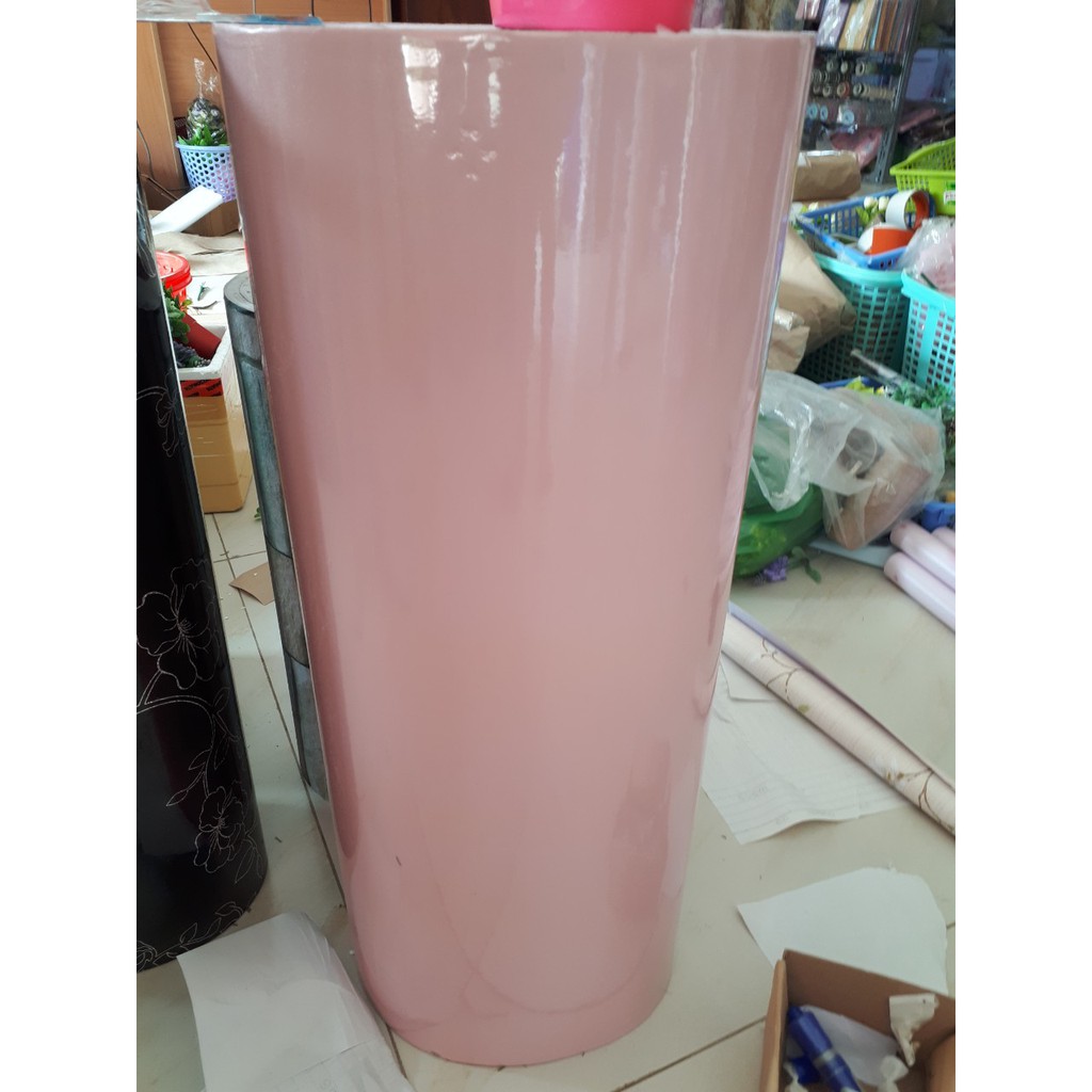 1 mét Decal dán bóng màu hồng (khổ 60cm) keo sẵn bóc dán