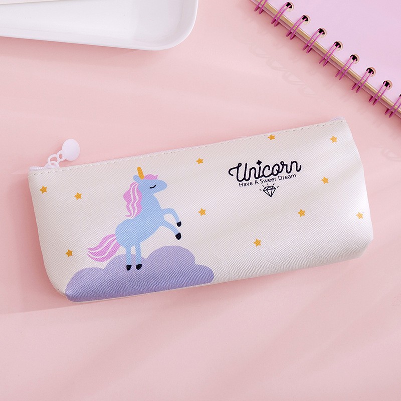 Hộp bút vải canvas hình unicorn cute dễ thương xinh xắn