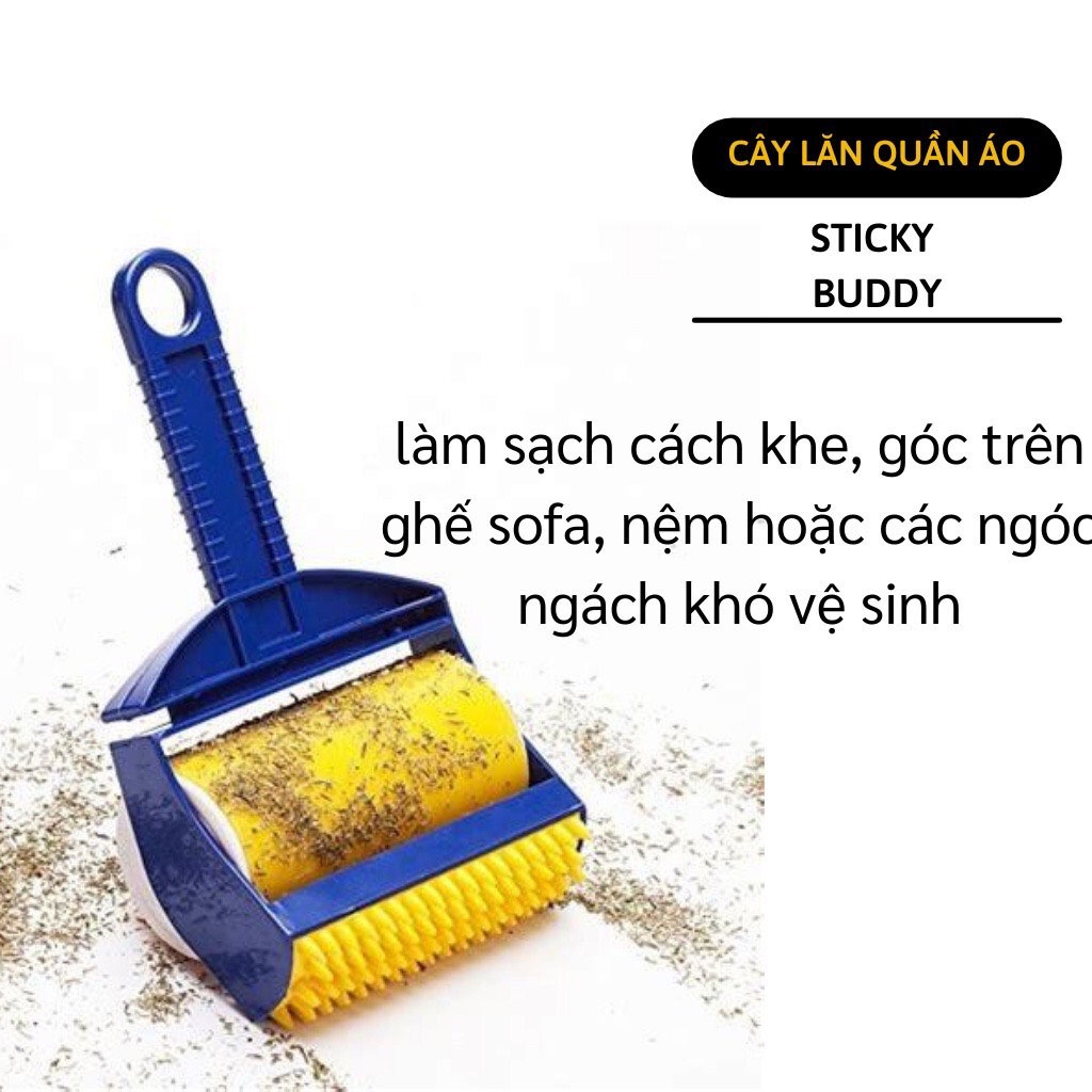 Cây Lăn Bụi Làm Sạch Quần Áo Ga Giường, Sofa, Lông Chó Mèo Tiện Lợi Dễ Sự Dụng Thông Minh Sticky Buddy