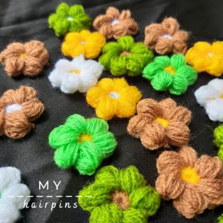 Kẹp tóc hoa len