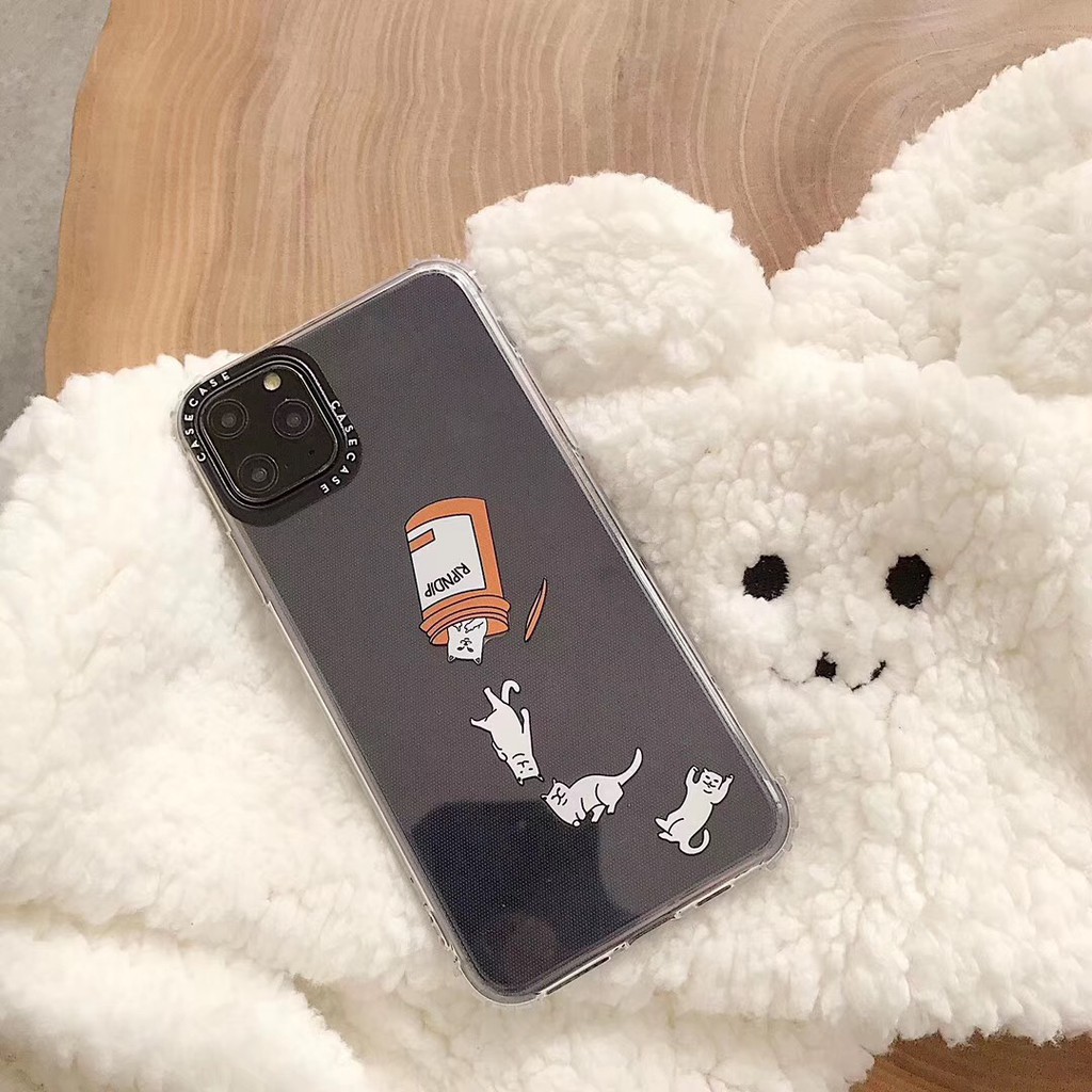 Ốp điện thoại TPU dẻo hình hoạt hình chú mèo nền trong suốt dễ thương cho IPHONE11 11PRO 11PROMAX 7PLUS 8PLUS | BigBuy360 - bigbuy360.vn