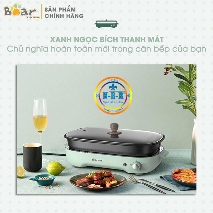 Bếp Lẩu Nướng BEAR , Bếp điện Đa Năng 3 Trong 1 Xinh Xắn Và Sành Điệu, Sử Dụng Thuận Tiện Dễ Dàng, Tiết Kiệm Không Gian