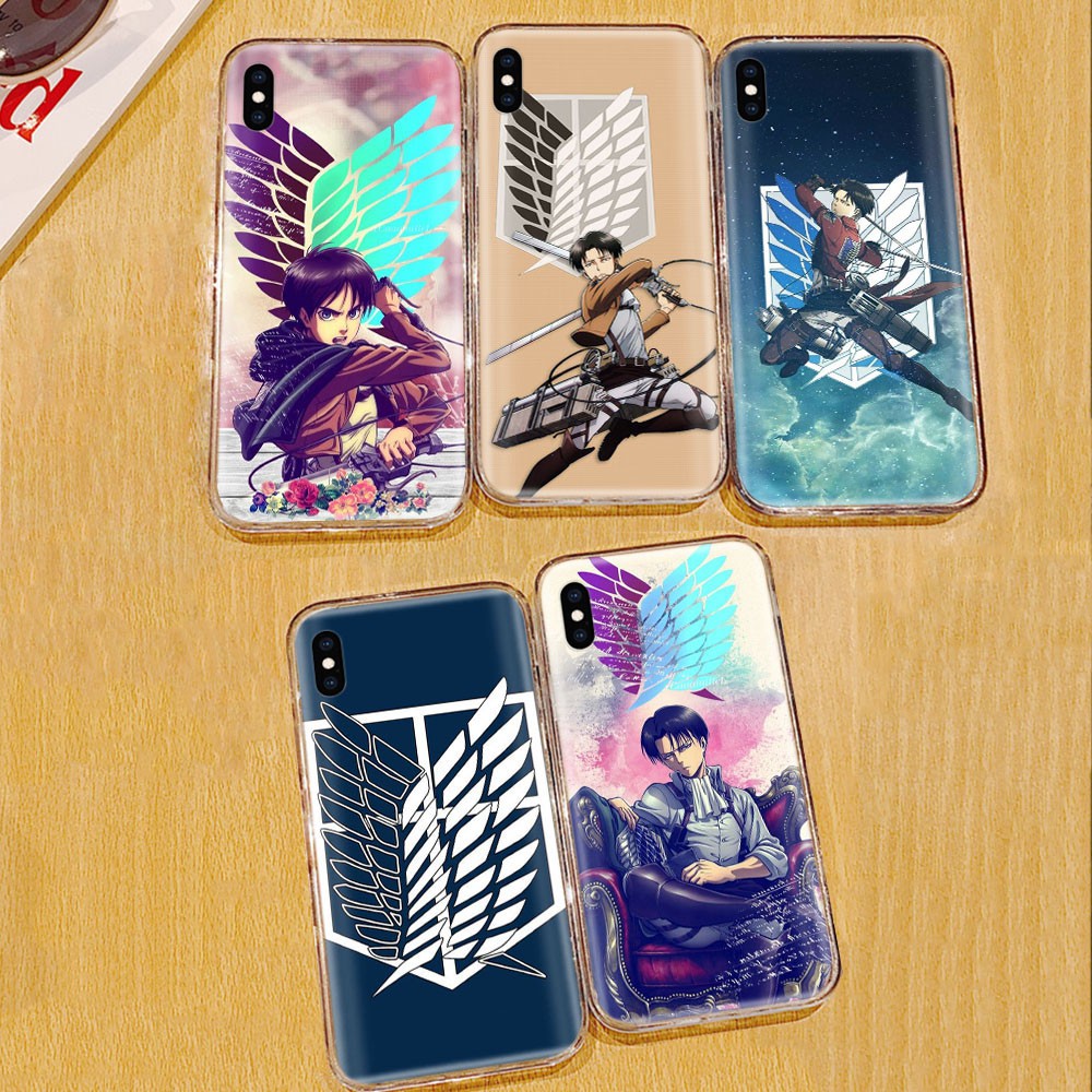Ốp Lưng Trong Suốt In Hình Anime Attack On Titan Cho Iphone 8 7 6 6s 5 5s Se 5c 4s 4