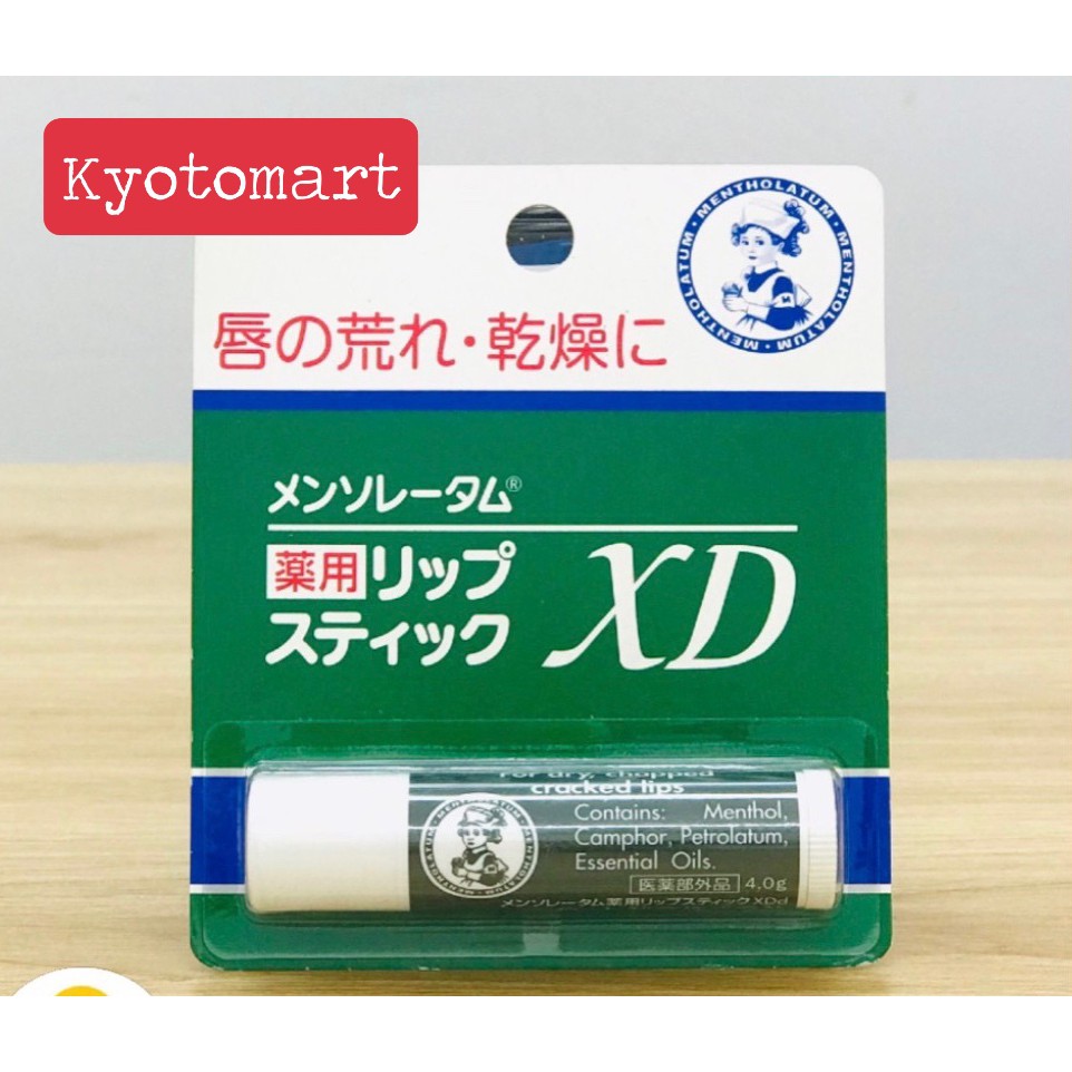 Son dưỡng môi XD chống khô nứt nẻ Mentholatum Medicated Lip Stick Rohto Nhật Bản