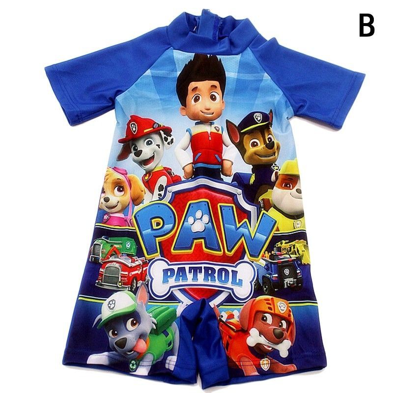 Bộ đồ bơi cho bé trai đội chó cứu hộ Paw patrol người nhện người sắt ironman thun bơi dày dặn mềm liền thân 1 mảnh