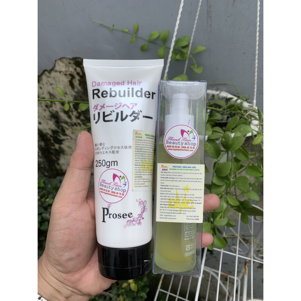 Combo Xả khô PROSEE và tinh chất PROSEE siêu dưỡng tóc phục hồi 250ml/80ml