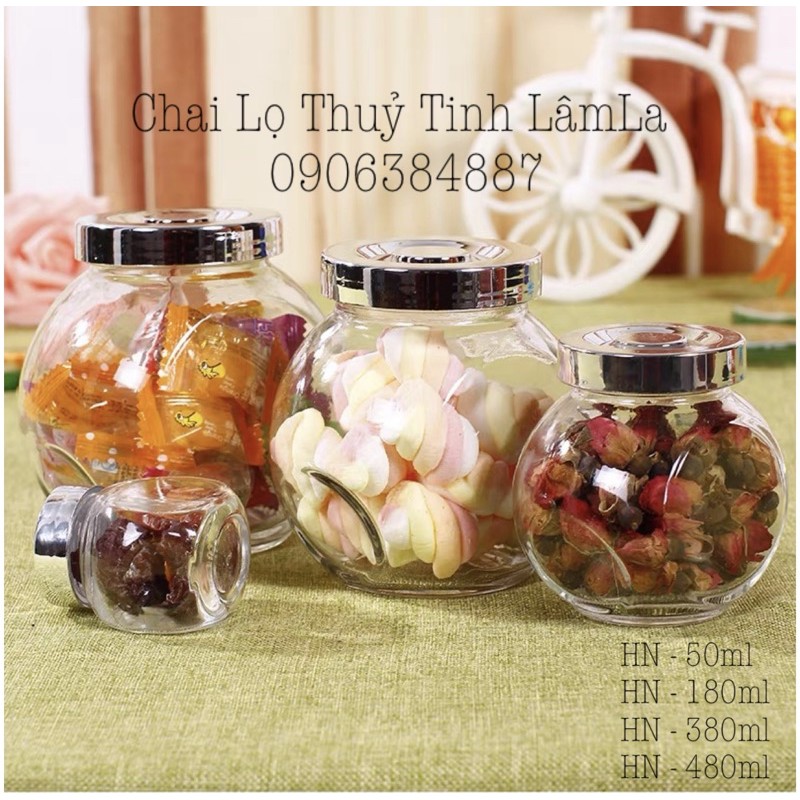 Hũ Thuỷ Tinh Nghiêng Nắp Nhựa Bạc 180ml 380ml 480ml | Đựng gia vị , thực phẩm khô , mật ong | BigBuy360 - bigbuy360.vn