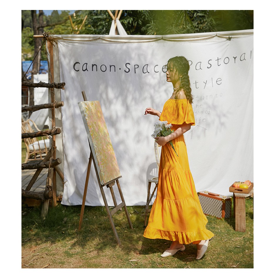 (Sẵn)Váy Maxi Trễ Vai Đi Biển 3 Tầng | BigBuy360 - bigbuy360.vn