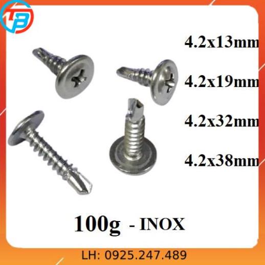 100g VÍT TỰ KHOAN ĐẦU DÙ INOX CÁP THÉP Thái Bình Vina